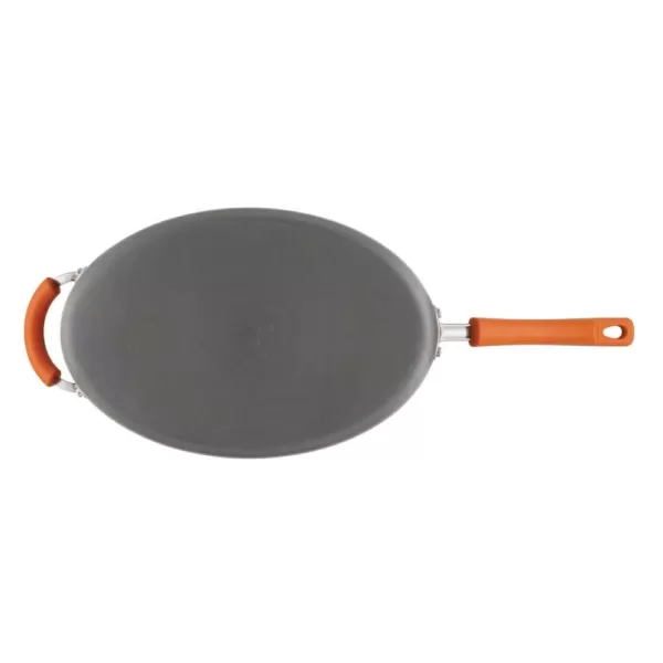 Rachael Ray Classic Brights 5 qt. Hard-Anodized Aluminum Nonstick Saute Pan in Orange and Gray with Glass Lid