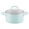 Rachael Ray Create Delicious 6 qt. Aluminum Nonstick Stock Pot in Teal Shimmer with Glass Lid