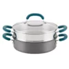 Rachael Ray 3 qt. Create Delicious Hard Anodized Aluminum Nonstick Steam Set, Gray