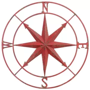 3R Studios 41 in. Dia. Compass Rose Metal Wall Plaque