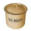 3R Studios Yellow Metal Dog Biscuit Container with Lid and "DOG BISCUITS" Lettering