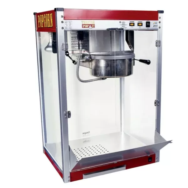 Paragon Theater Pop 12 oz. Red Stainless Steel Countertop Popcorn Machine