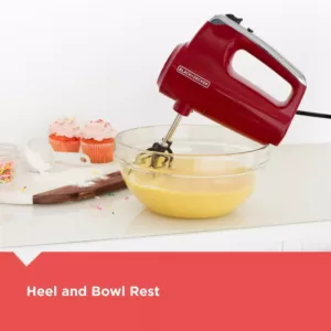 BLACK+DECKER Helix Performance Premium 5-Speed Mixer Red Hand Mixer