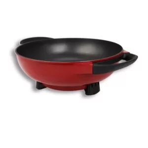 Boyel Living 6.3 in. x 16.9 in. x 13 in. Red 1400-Watt Professional Non-Stick Copper Electric Skillet Jumbo