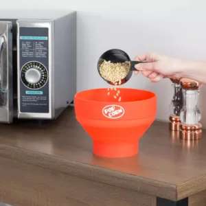 Chef Buddy 80 oz. Red Silicone Microwave Popcorn Popper Bowl