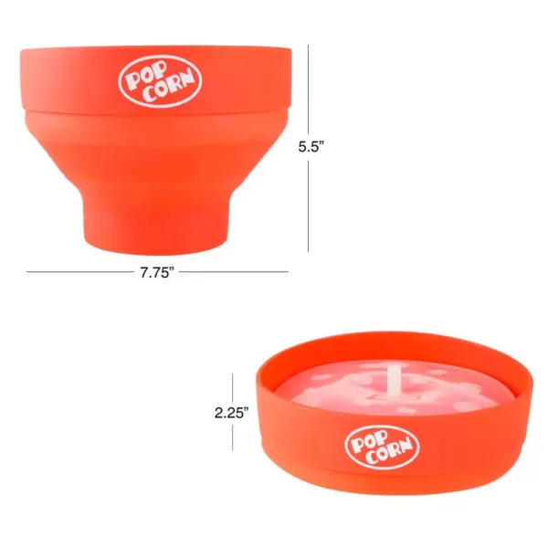 Chef Buddy 80 oz. Red Silicone Microwave Popcorn Popper Bowl