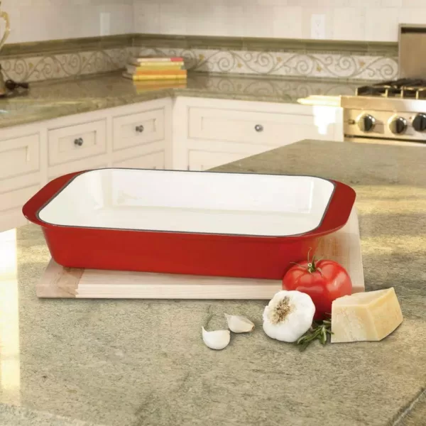 Cuisinart Chef's Classic Enameled Cast Iron 14 in. Roasting/Lasagna Pan in Cardinal Red