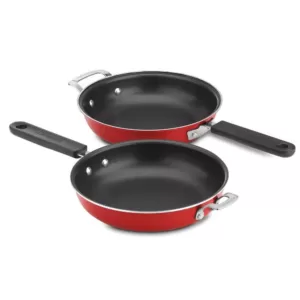 Cuisinart 2-Piece Aluminum Nonstick Frittata Pan Set in Red