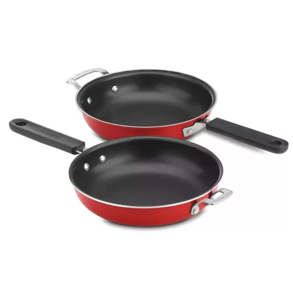 Cuisinart 2-Piece Aluminum Nonstick Frittata Pan Set in Red