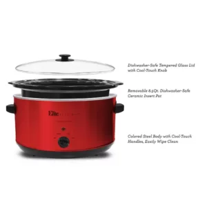 Elite Platinum 8.5 Qt. Red Slow Cooker