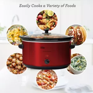 Elite Platinum 8.5 Qt. Red Slow Cooker