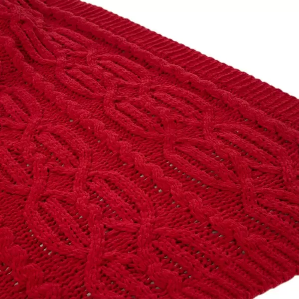 Glitzhome 60 in. L x 50 in. W, 865g Knitted Polyester Red Throw Blanket