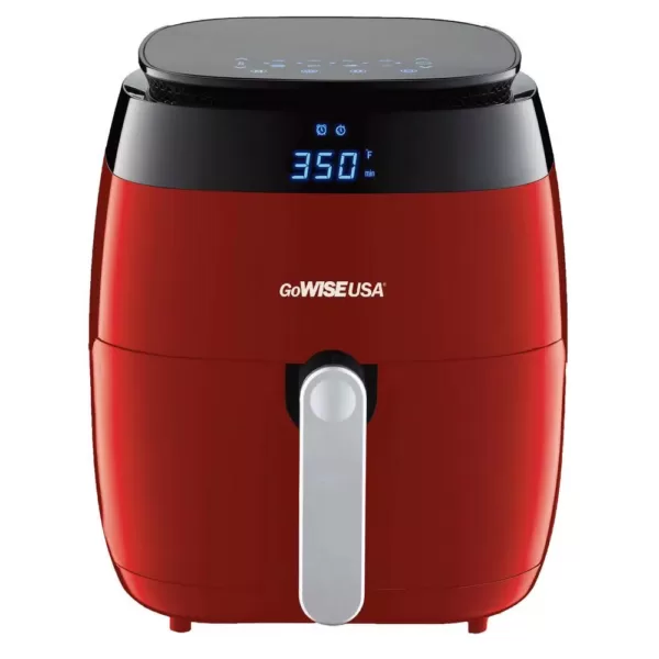 GoWISE USA 5 Qt. Red Air Fryer with Duo Touchscreen Display