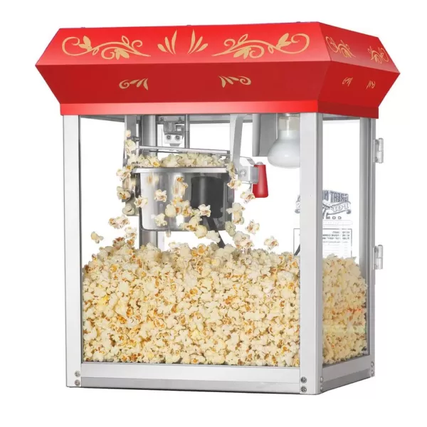 Great Northern 4 oz. Red Stainless Steel Foundation Popcorn Machine Top