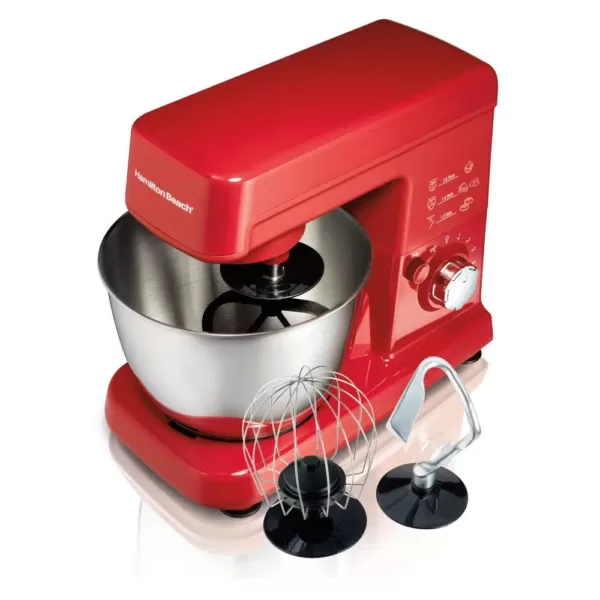 Hamilton Beach 3.5 Qt. 6-Speed Red Stand Mixer