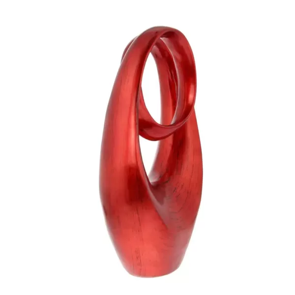 LITTON LANE 20 in. x 11 in. Decorative Abstract Sculpture in Red Polystone