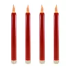 LUMABASE Red LED Taper Candles (Set of 4)