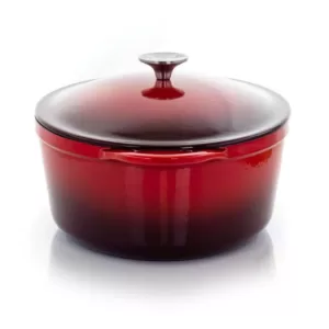 MegaChef MegaChef 7 Qt. Oval Enameled Cast Iron Casserole in Red