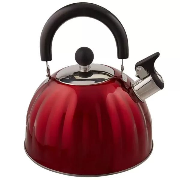 Mr. Coffee Twining 8-Cup Red Stainless Steel Tea Kettle