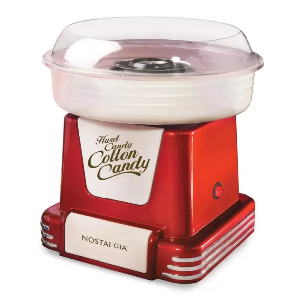 Nostalgia Retro Red Hard and Sugar Free Cotton Candy Maker with Cotton Candy Cones