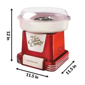 Nostalgia Retro Red Hard and Sugar Free Cotton Candy Maker with Cotton Candy Cones