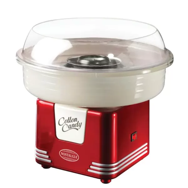 Nostalgia Retro Red Hard and Sugar Free Cotton Candy Maker with Cotton Candy Cones