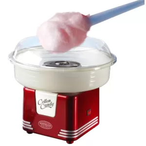 Nostalgia Retro Red Hard and Sugar Free Cotton Candy Maker with Cotton Candy Cones