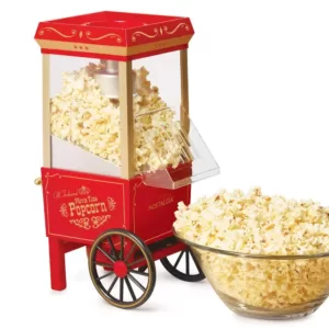 Nostalgia Vintage 3.5 oz. Red Hot Air Popcorn Machine with Cart