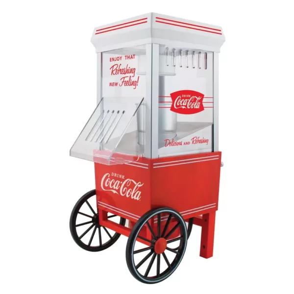 Nostalgia Coca-Cola 4 oz. Red Hot Air Popcorn Machine with Cart