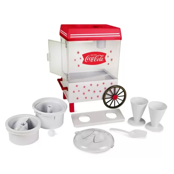 Nostalgia 160 oz. Coca-Cola Red Snow Cone Machine with Reusable Cones