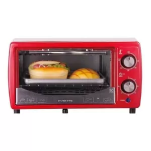 Ovente 700-Watt 4-Slice Red Electric Toaster Oven with Timer Knob and Tempered Glass Door Cool-Touch Handle, Includes LED Light