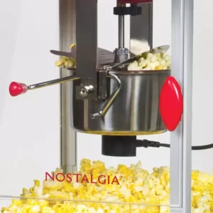 Nostalgia 380 W 2.5 oz. Red Hot Air Popcorn Cart with Easy Mobility