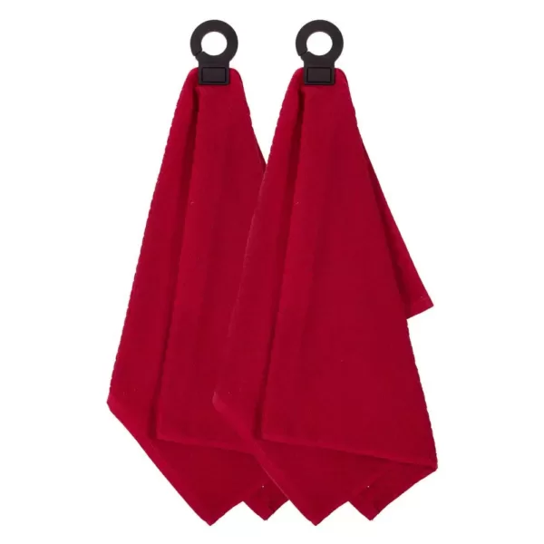 RITZ Hook and Hang Paprika Woven Cotton Pattern Kitchen Towel (Set of 2)