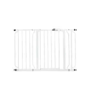 Regalo 30 in. Easy Step Extra Wide Metal Walk Through Gate in White