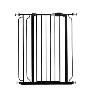 Regalo 41" Black Metal Easy Step Extra Tall Walk-Through Gate