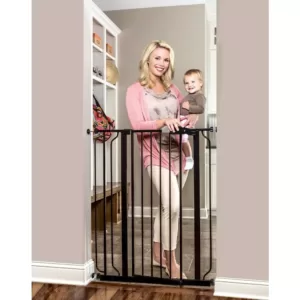 Regalo 41" Black Metal Easy Step Extra Tall Walk-Through Gate