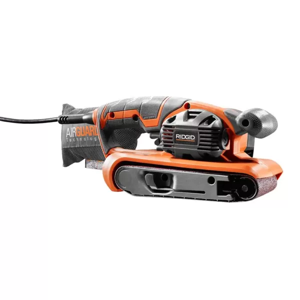 RIDGID 6.5 Amp Corded 3 in. x 18 in. Heavy-Duty Variable Speed Belt Sander with AIRGUARD Technology