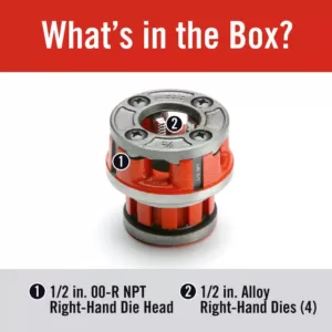 RIDGID 1/2 in. OO-R NPT Right-Hand 14 TPI Die Head