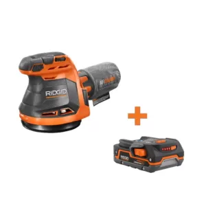 RIDGID 18-Volt Cordless 5 in. Random Orbit Sander with 1.5 Ah Lithium-Ion Battery