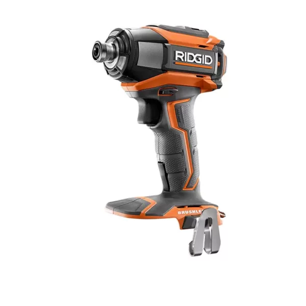 RIDGID 18-Volt Lithium-Ion Cordless Brushless 1/4 in. 3-Speed Impact Driver with Belt Clip with 1.5 Ah Lithium-Ion Battery