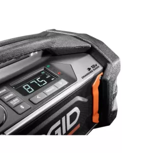 RIDGID 18-Volt Lithium-Ion Cordless Bluetooth Charging Radio (Tool Only)