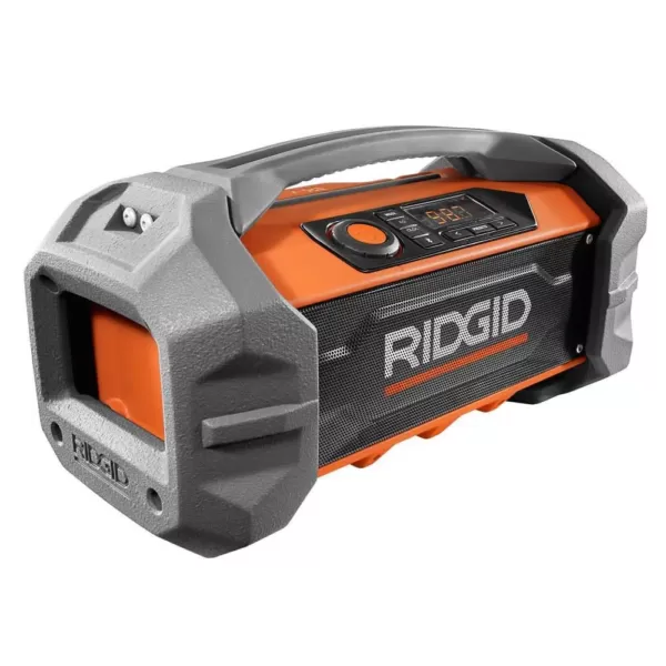 RIDGID 18-Volt Hybrid Jobsite Radio with 18-Volt Lithium-Ion 2.0 Ah Battery and Charger Kit