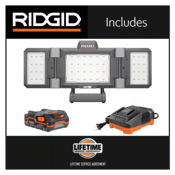 RIDGID 18-Volt Cordless Panel Light Kit with 1.5 Ah Battery and Charger