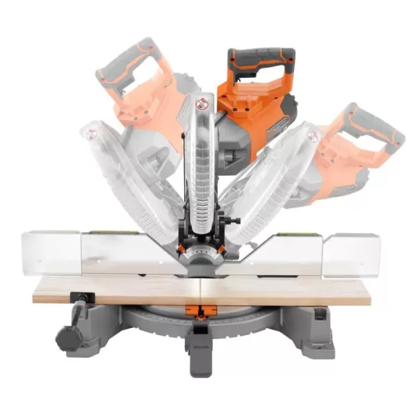 RIDGID 15 Amp 10 in. Dual Miter Saw with LED Cut Line Indicator with Universal Mobile Miter Saw Stand with Mounting Braces