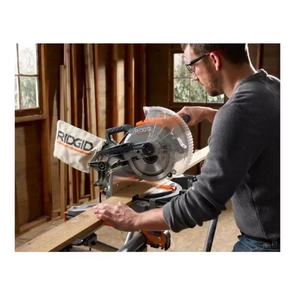 RIDGID 15 Amp 10 in. Dual Bevel Miter Saw with LED Cut Line Indicator