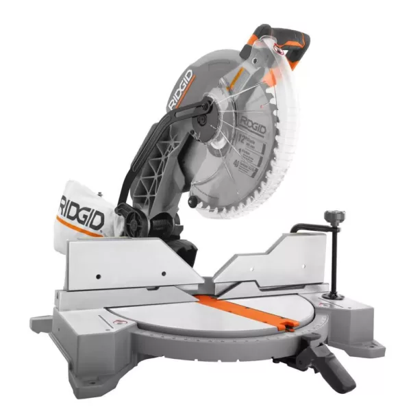 RIDGID 15 Amp Corded 12 in. Dual Bevel Miter Saw with LED