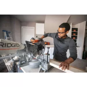 RIDGID 15 Amp Corded 12 in. Dual Bevel Sliding Miter Saw with 70 Deg. Miter Capacity and LED Cut Line Indicator