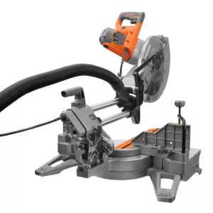 RIDGID 15 Amp Corded 12 in. Dual Bevel Sliding Miter Saw with Universal Mobile Miter Saw Stand with Mounting Braces