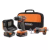 RIDGID 18V Brushless SubCompact 1/2 in. Drill/Driver Kit with 18V Drywall Cut-Out Tool, 2 Batteries, Charger, and Bag