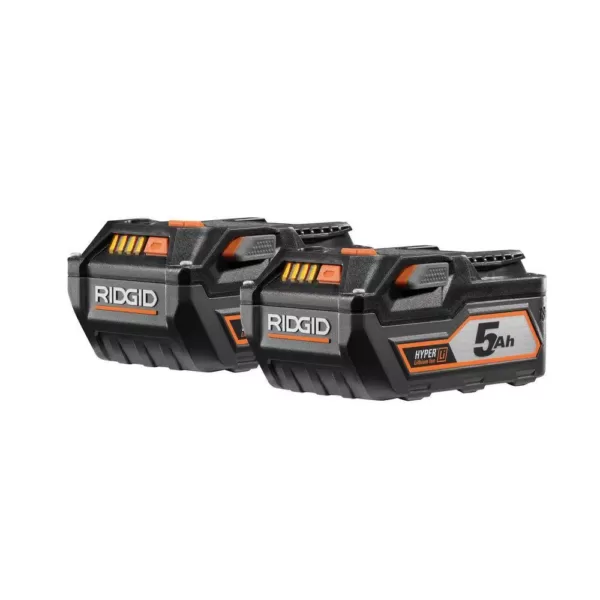 RIDGID 18-Volt Lithium-Ion 5.0 Ah Battery Pack (2-Pack)